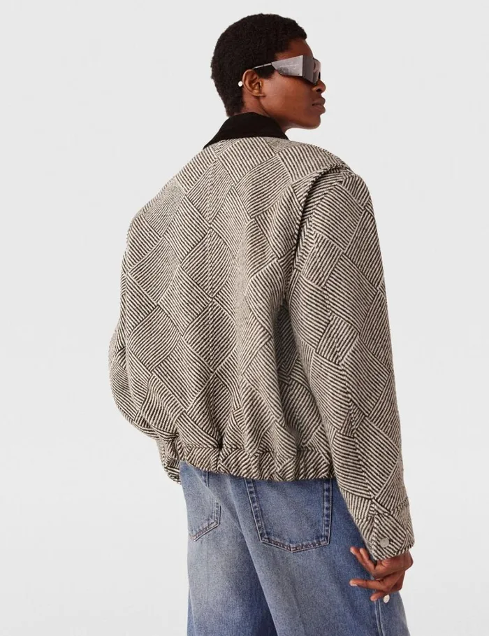 Women Stella McCartney Coats And Jackets Oversized Tweed Bomber Jacket Beige Tweed Women Stella McCartney Coats And Jackets Oversized Tweed Bomber Jacket Beige Tweed