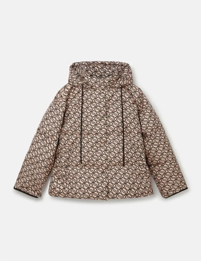 Women Stella McCartney Coats And Jackets SWave Short Puffer Coat Raffia
