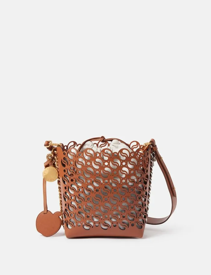 Women Stella McCartney Crossbody Bags Frayme SWave Bucket Bag Tan