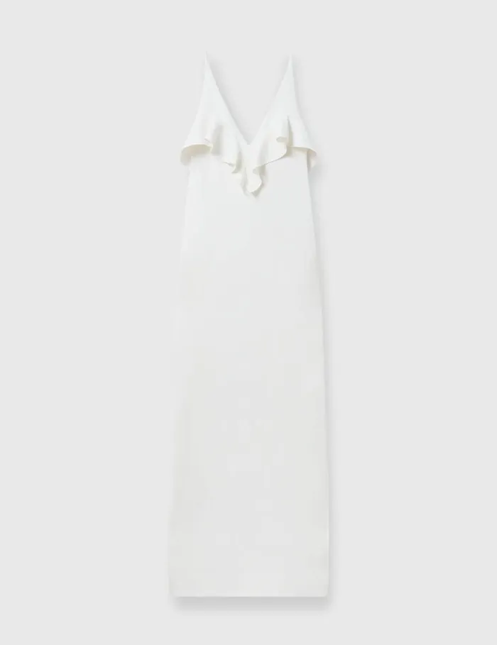 Women Stella McCartney Dresses Ruffle Tier VNeck Dress White