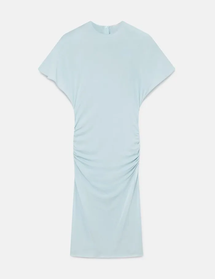 Women Stella McCartney Dresses Strong Shoulder ShortSleeve Midi Dress Light Blue