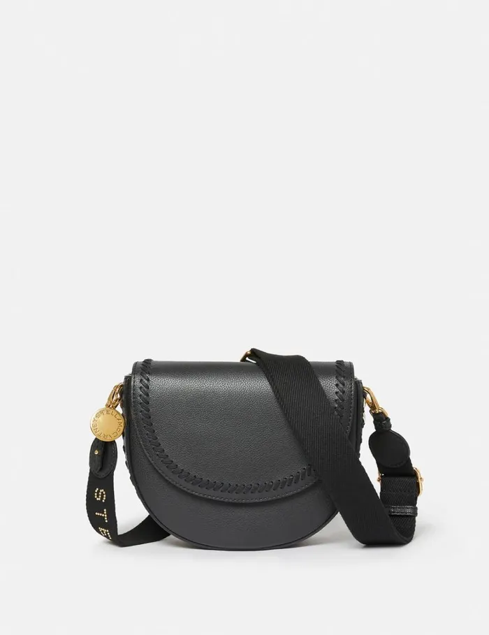Women Stella McCartney Frayme Bag Frayme MIRUM Medium Flap Shoulder Bag Black