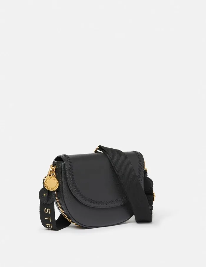 Women Stella McCartney Frayme Bag Frayme MIRUM Medium Flap Shoulder Bag Black Women Stella McCartney Frayme Bag Frayme MIRUM Medium Flap Shoulder Bag Black