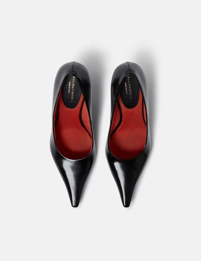 Women Stella McCartney Heels Elsa PointedToe Pump Pitch Black Women Stella McCartney Heels Elsa PointedToe Pump Pitch Black