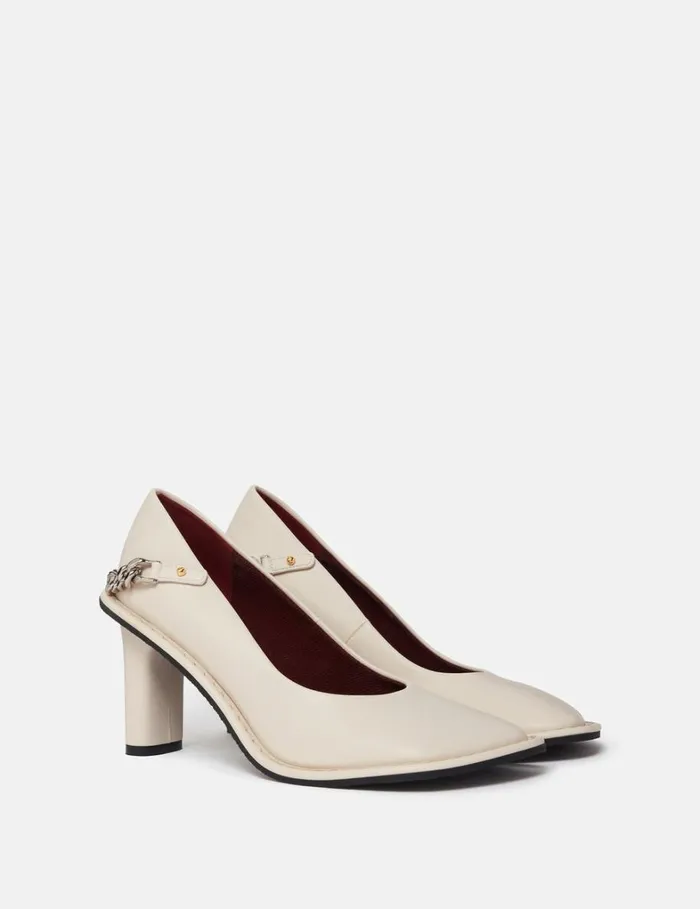 Women Stella McCartney Heels Ryder Falabella Chain Heels Pure White Women Stella McCartney Heels Ryder Falabella Chain Heels Pure White
