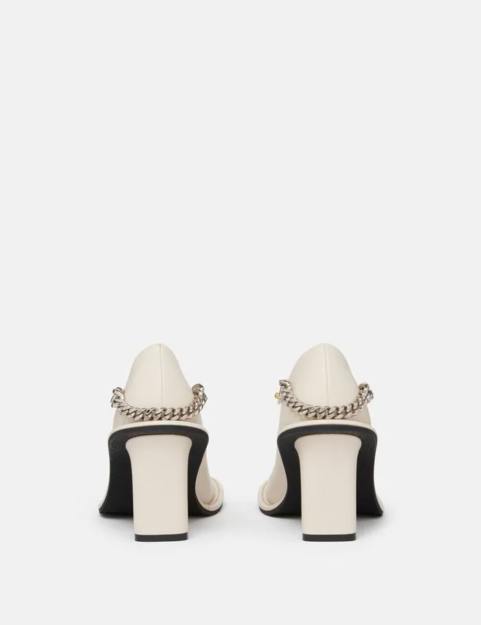 Women Stella McCartney Heels Ryder Falabella Chain Heels Pure White Women Stella McCartney Heels Ryder Falabella Chain Heels Pure White