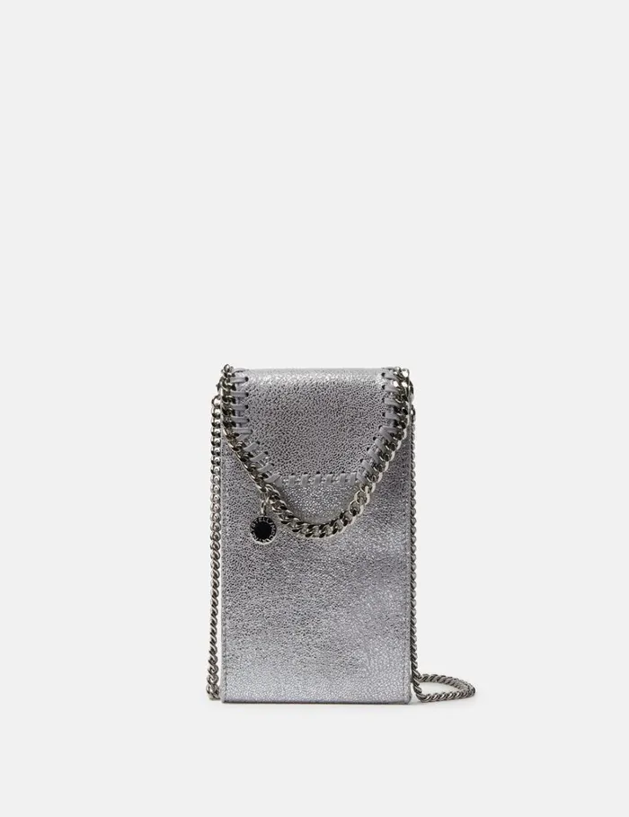 Women Stella McCartney Iconic Falabella Falabella Crossbody Phone Pouch Silver