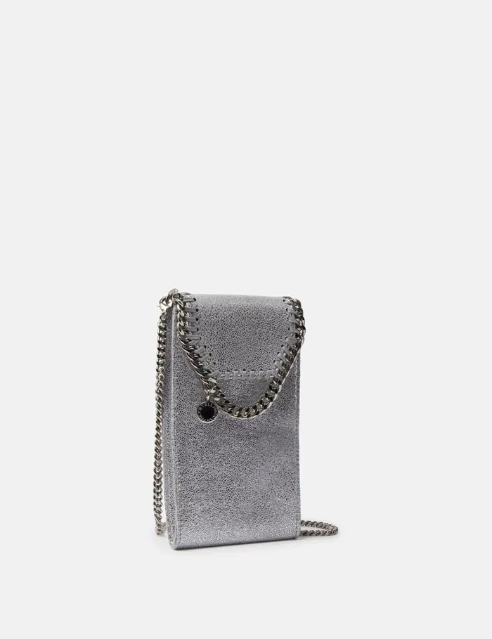 Women Stella McCartney Iconic Falabella Falabella Crossbody Phone Pouch Silver Women Stella McCartney Iconic Falabella Falabella Crossbody Phone Pouch Silver