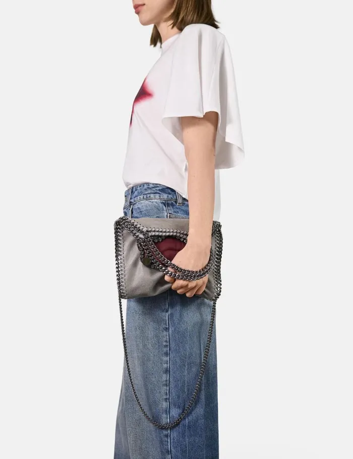 Women Stella McCartney Iconic Falabella Falabella Lips Mini Tote Bag Grey Women Stella McCartney Iconic Falabella Falabella Lips Mini Tote Bag Grey