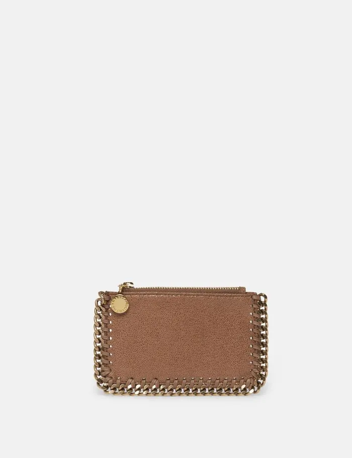 Women Stella McCartney Iconic Falabella Falabella Zipper Cardholder Pecan Brown