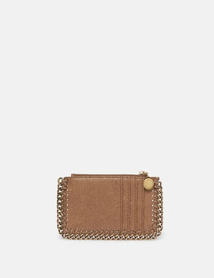 Women Stella McCartney Iconic Falabella Falabella Zipper Cardholder Pecan Brown Women Stella McCartney Iconic Falabella Falabella Zipper Cardholder Pecan Brown