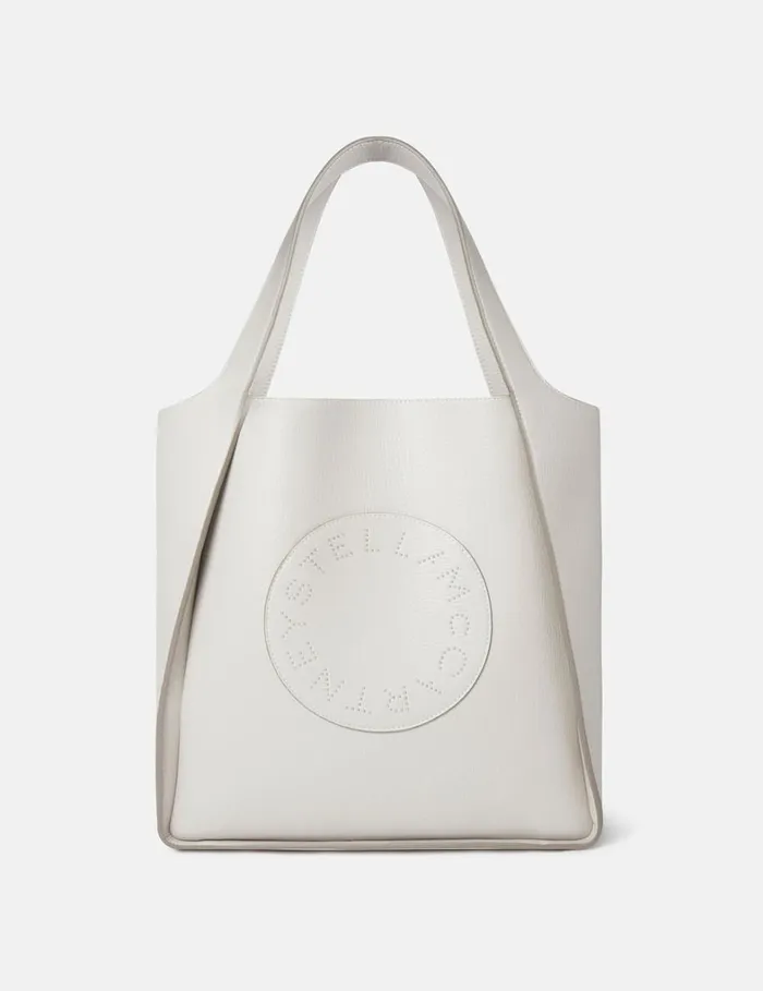 Women Stella McCartney Logo Bag Logo Tote Bag Fog Grey