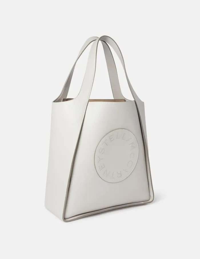 Women Stella McCartney Logo Bag Logo Tote Bag Fog Grey