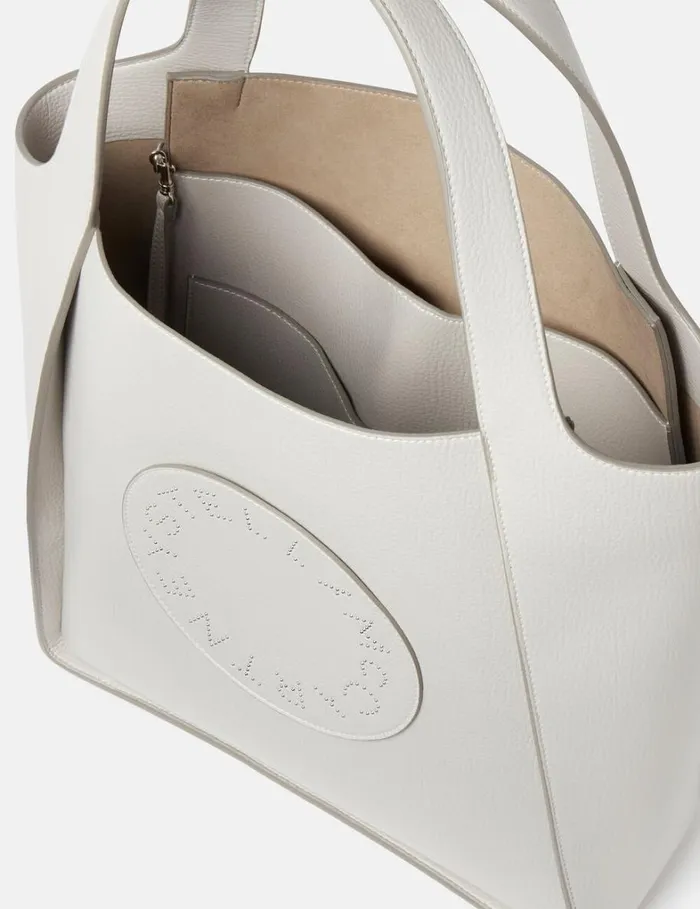 Women Stella McCartney Logo Bag Logo Tote Bag Fog Grey