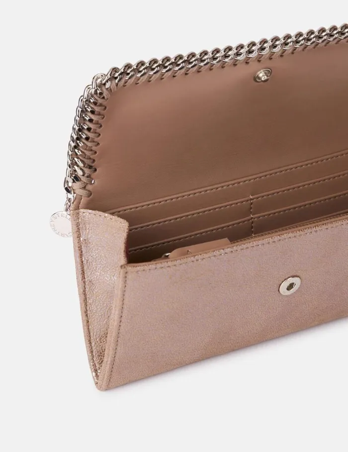 Women Stella McCartney Long Wallets Falabella Flap Continental Pearlescent Wallet Pink Pearl Women Stella McCartney Long Wallets Falabella Flap Continental Pearlescent Wallet Pink Pearl