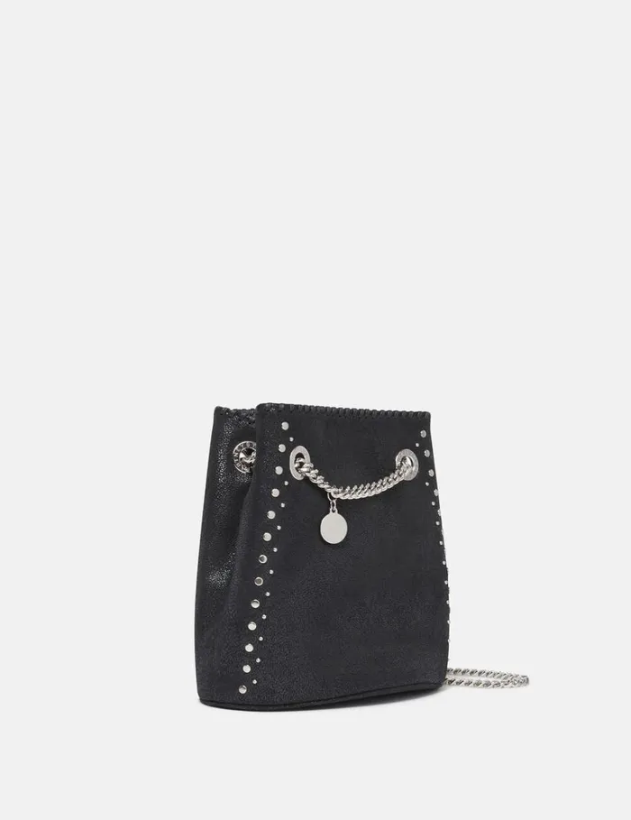 Women Stella McCartney Mini Bags And Clutches Falabella Studded Bucket Bag Pitch Black Women Stella McCartney Mini Bags And Clutches Falabella Studded Bucket Bag Pitch Black