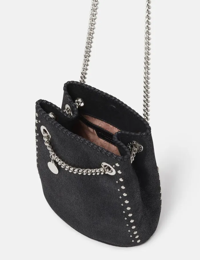 Women Stella McCartney Mini Bags And Clutches Falabella Studded Bucket Bag Pitch Black Women Stella McCartney Mini Bags And Clutches Falabella Studded Bucket Bag Pitch Black