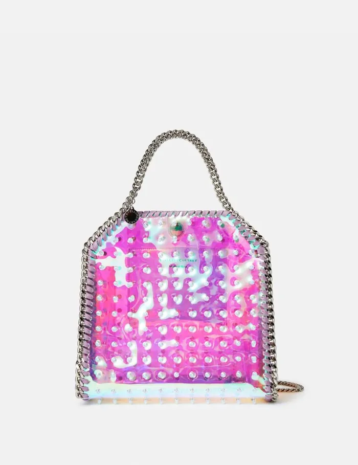 Women Stella McCartney Mini Bags And Clutches Online Exclusive Falabella Mini Holographic Spike Tote Iridescent