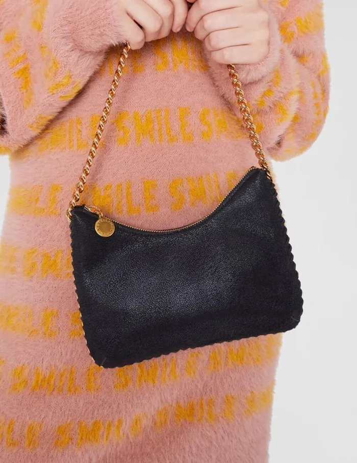 Women Stella McCartney Mini Bags And Clutches Zipped Falabella Mini Bag Black Women Stella McCartney Mini Bags And Clutches Zipped Falabella Mini Bag Black