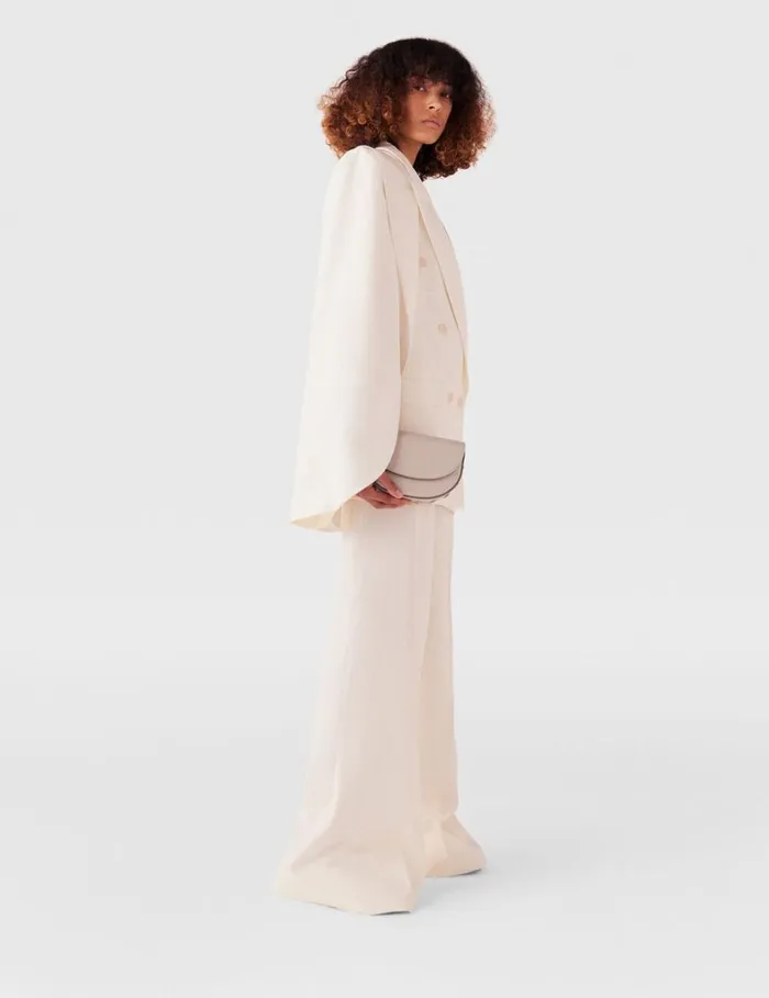 Women Stella McCartney Pants And Shorts HighRise WideLeg Wool Pants Cream White Women Stella McCartney Pants And Shorts HighRise WideLeg Wool Pants Cream White
