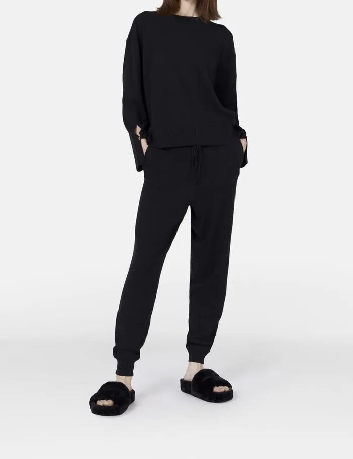 Women Stella McCartney Pants And Shorts MidRise Tapered Sweatpants Black Women Stella McCartney Pants And Shorts MidRise Tapered Sweatpants Black