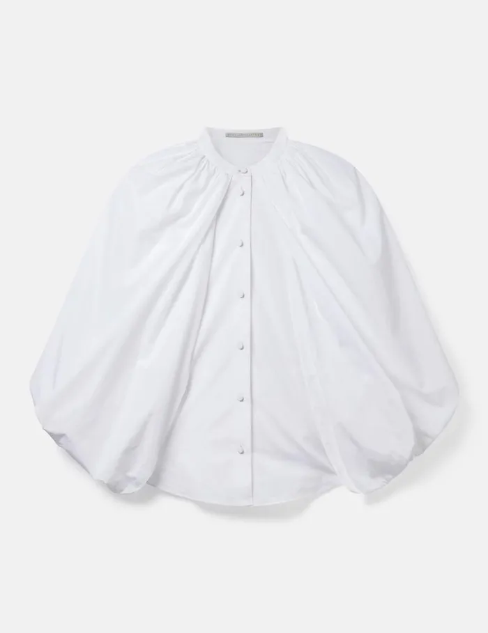 Women Stella McCartney Shirts And Tops CapeSleeve Cotton Shirt Pure White