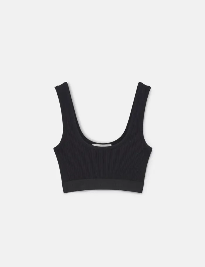 Women Stella McCartney Shirts And Tops SWave Tape Crop Top Black