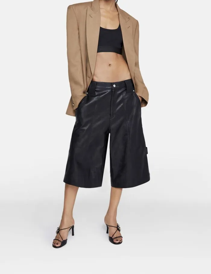 Women Stella McCartney Shirts And Tops SWave Tape Crop Top Black Women Stella McCartney Shirts And Tops SWave Tape Crop Top Black