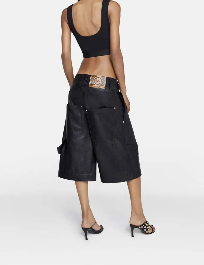 Women Stella McCartney Shirts And Tops SWave Tape Crop Top Black Women Stella McCartney Shirts And Tops SWave Tape Crop Top Black