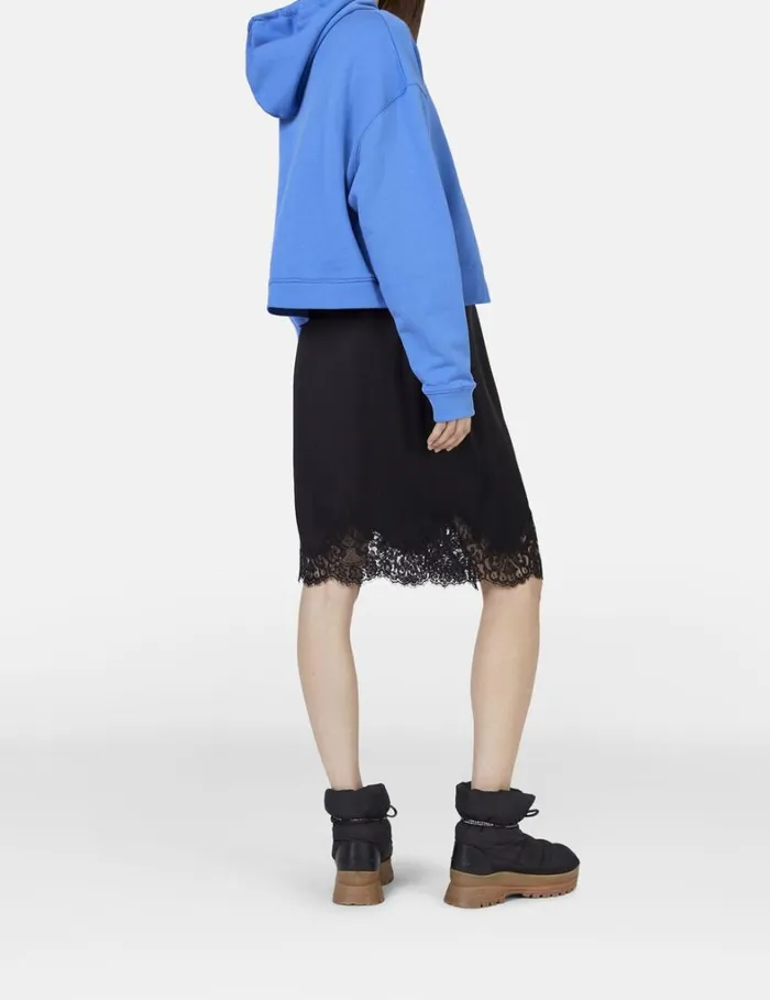 Women Stella McCartney Skirts Lace Satin Midi Skirt Black Women Stella McCartney Skirts Lace Satin Midi Skirt Black