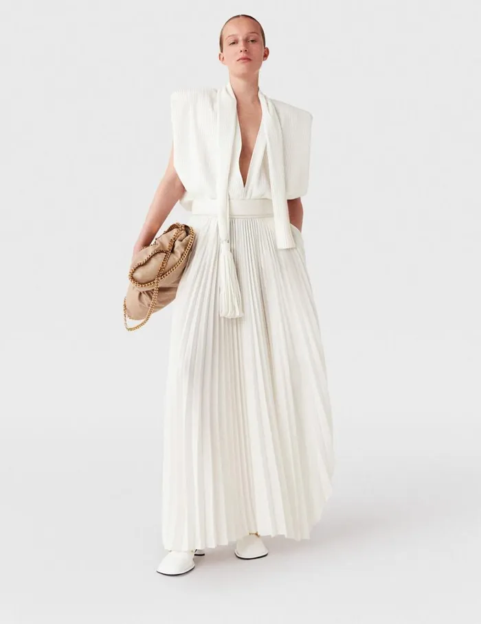 Women Stella McCartney Skirts Pleated MidRise Maxi Skirt Dusty Pink Women Stella McCartney Skirts Pleated MidRise Maxi Skirt Dusty Pink