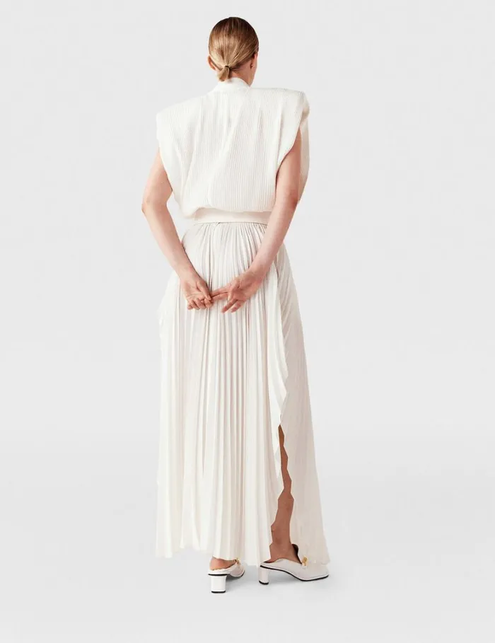 Women Stella McCartney Skirts Pleated MidRise Maxi Skirt Dusty Pink Women Stella McCartney Skirts Pleated MidRise Maxi Skirt Dusty Pink