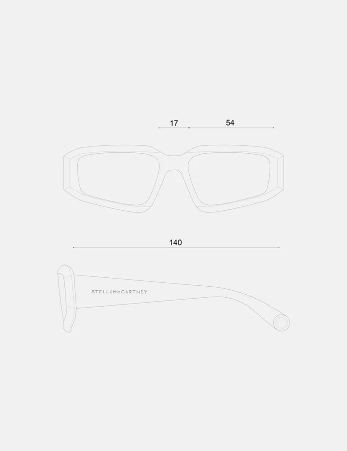 Women Stella McCartney Sunglasses Abstract Rectangle Sunglasses Translucent Electric Blue Women Stella McCartney Sunglasses Abstract Rectangle Sunglasses Translucent Electric Blue