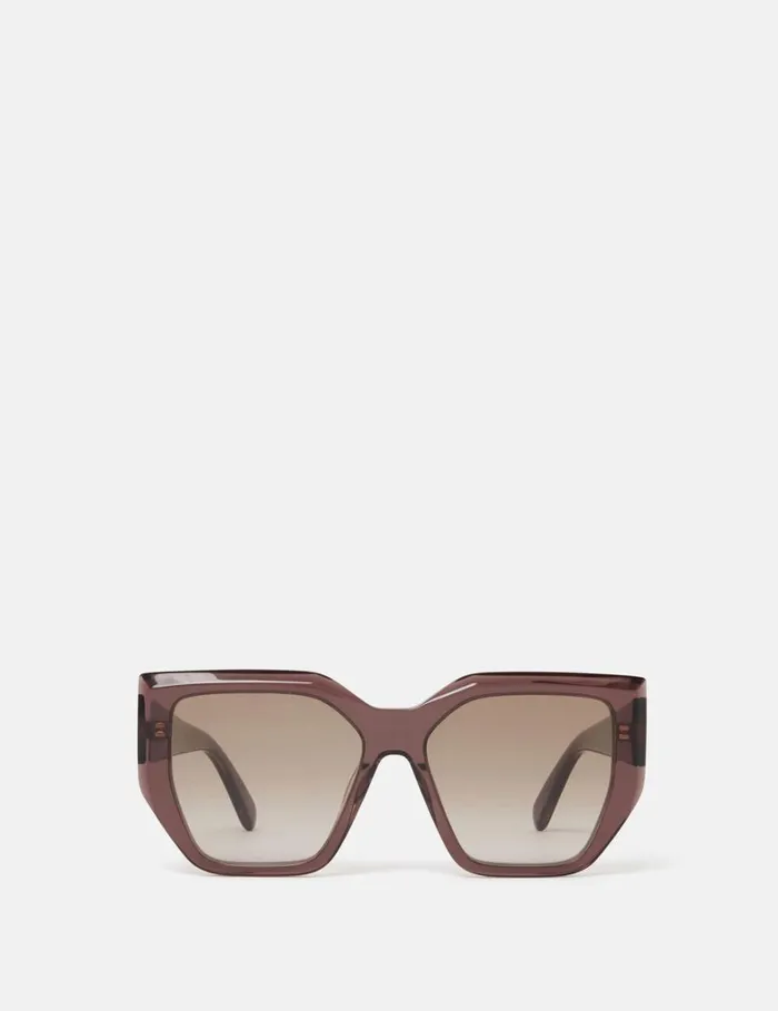 Women Stella McCartney Sunglasses Chunky Square CatEye Sunglasses Glossy Dark Chocolate And Gold Women Stella McCartney Sunglasses Chunky Square CatEye Sunglasses Glossy Dark Chocolate And Gold