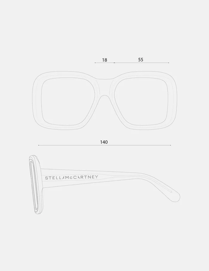 Women Stella McCartney Sunglasses Oversized Square Sunglasses Shiny Havana Women Stella McCartney Sunglasses Oversized Square Sunglasses Shiny Havana
