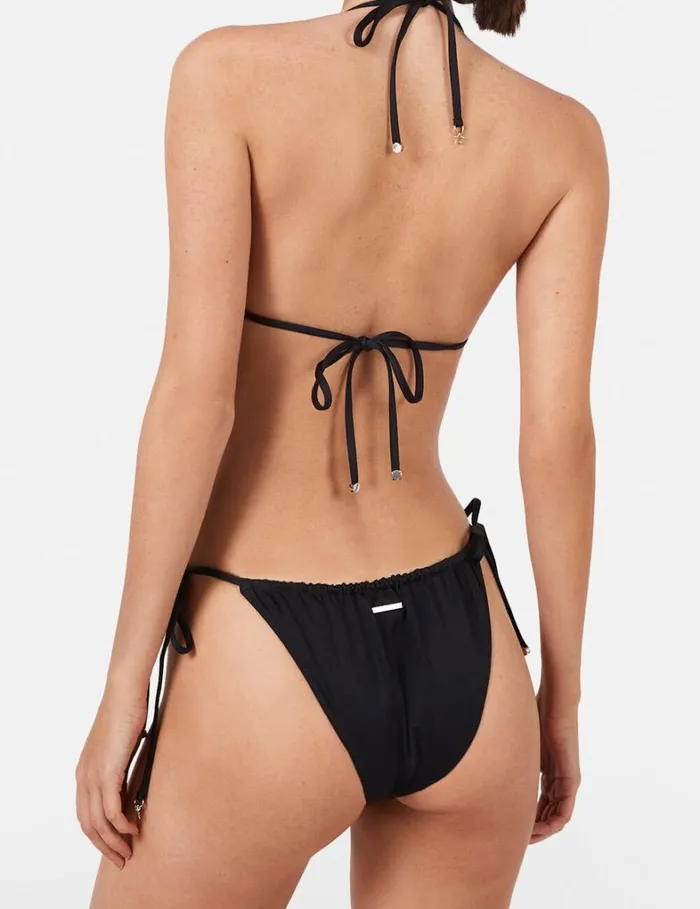 Women Stella McCartney Swimwear Diamant Star SideTie Bikini Briefs Black