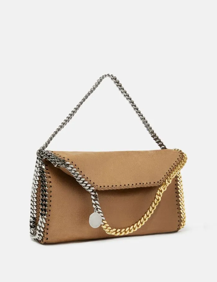 Women Stella McCartney TopHandle Bags Falabella FoldOver Tote Bag Pecan Brown Women Stella McCartney TopHandle Bags Falabella FoldOver Tote Bag Pecan Brown