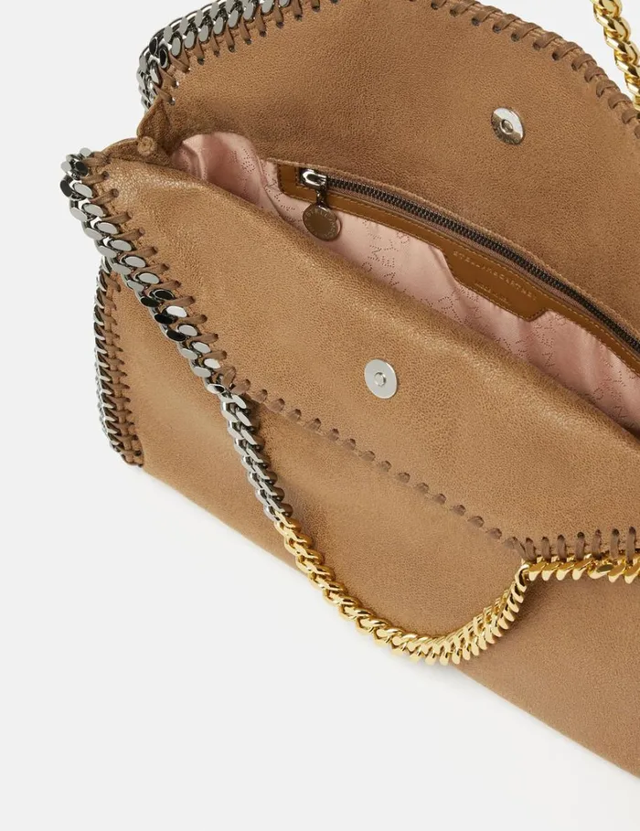 Women Stella McCartney TopHandle Bags Falabella FoldOver Tote Bag Pecan Brown Women Stella McCartney TopHandle Bags Falabella FoldOver Tote Bag Pecan Brown
