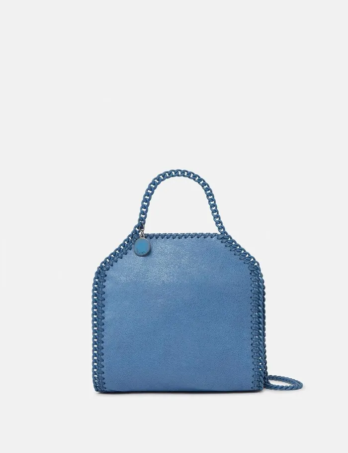 Women Stella McCartney TopHandle Bags Falabella Tiny Enamel Tote Bag Sky Blue