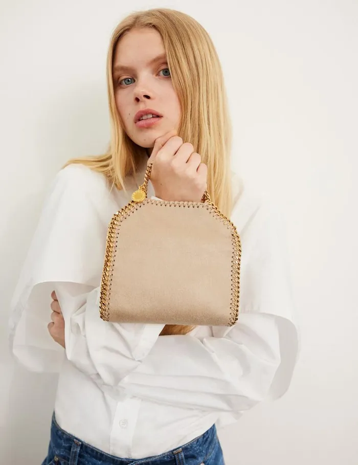Women Stella McCartney TopHandle Bags Falabella Tiny Tote Bag Butter Cream Women Stella McCartney TopHandle Bags Falabella Tiny Tote Bag Butter Cream