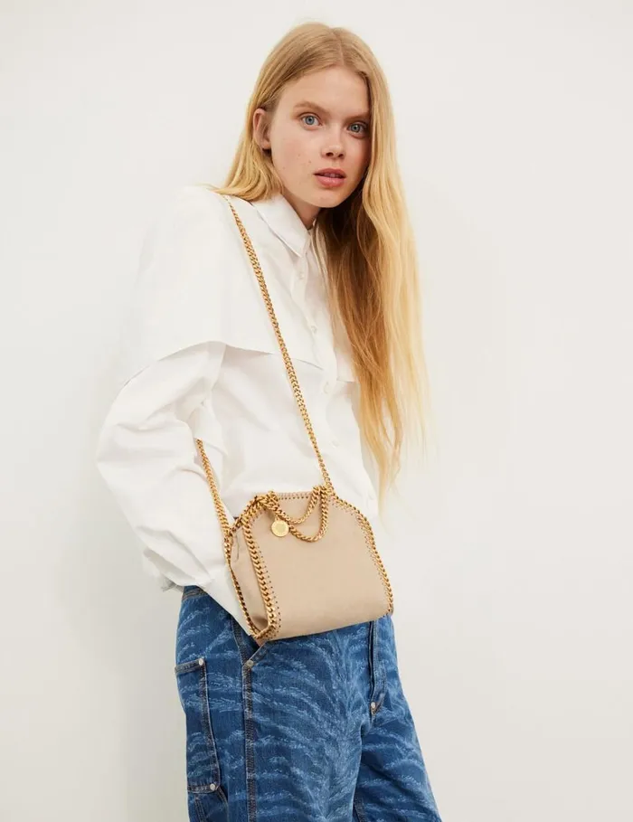 Women Stella McCartney TopHandle Bags Falabella Tiny Tote Bag Butter Cream Women Stella McCartney TopHandle Bags Falabella Tiny Tote Bag Butter Cream