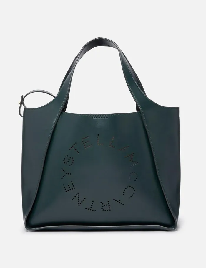 Women Stella McCartney TopHandle Bags Logo Crossbody Tote Bag Pine Green