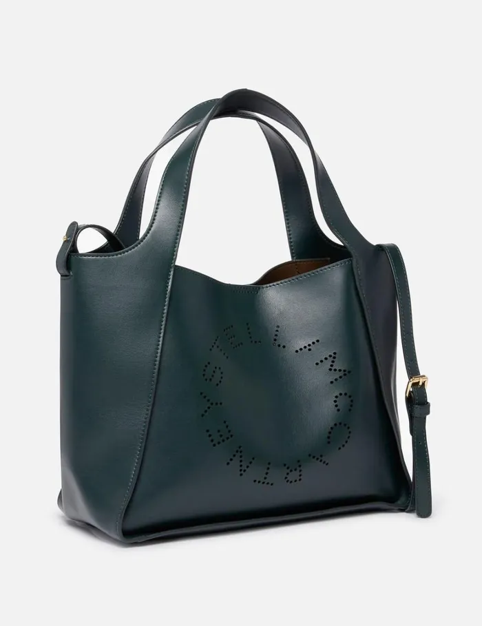 Women Stella McCartney TopHandle Bags Logo Crossbody Tote Bag Pine Green Women Stella McCartney TopHandle Bags Logo Crossbody Tote Bag Pine Green