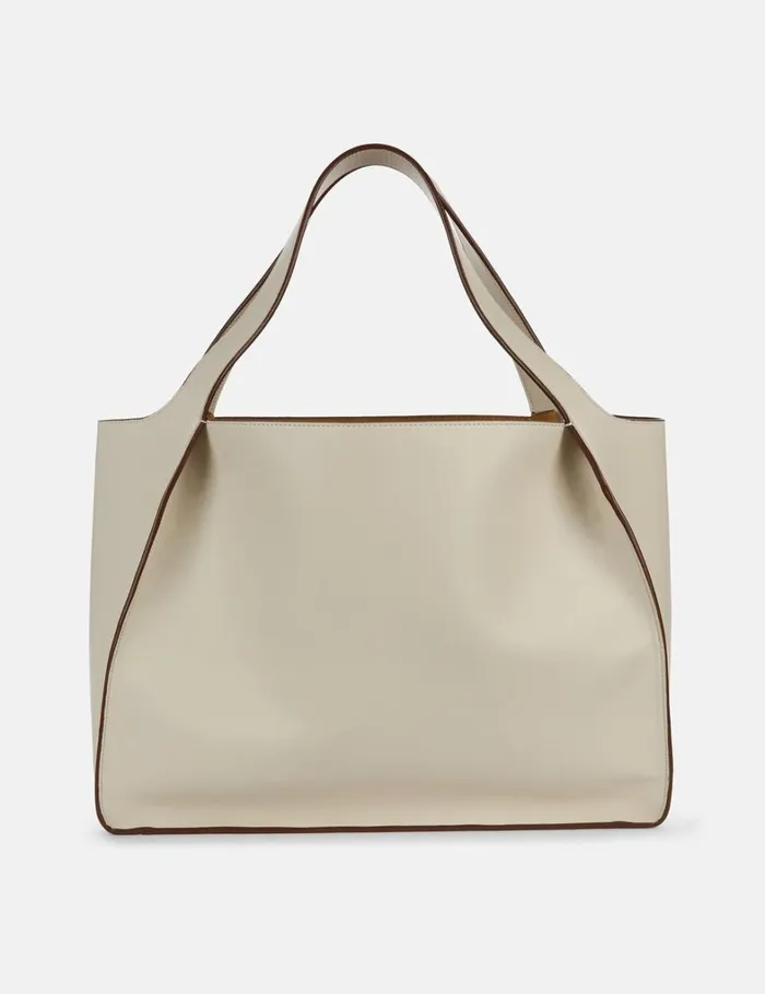Women Stella McCartney TopHandle Bags Logo Tote Bag Pure White Women Stella McCartney TopHandle Bags Logo Tote Bag Pure White