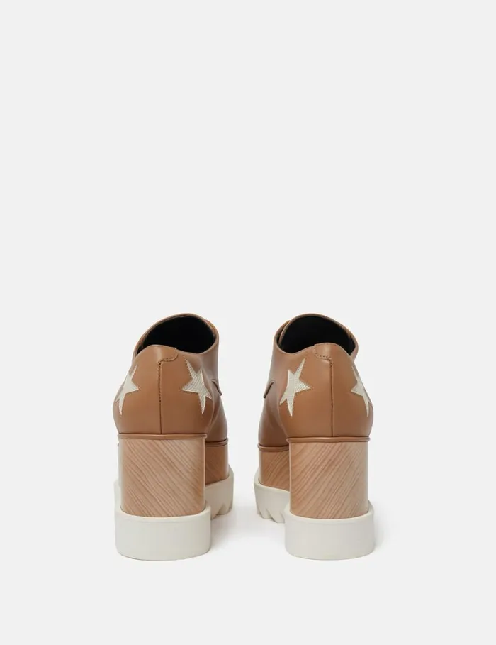 Women Stella McCartney Wedges Elyse Stars Platform Shoes Butterscotch Women Stella McCartney Wedges Elyse Stars Platform Shoes Butterscotch