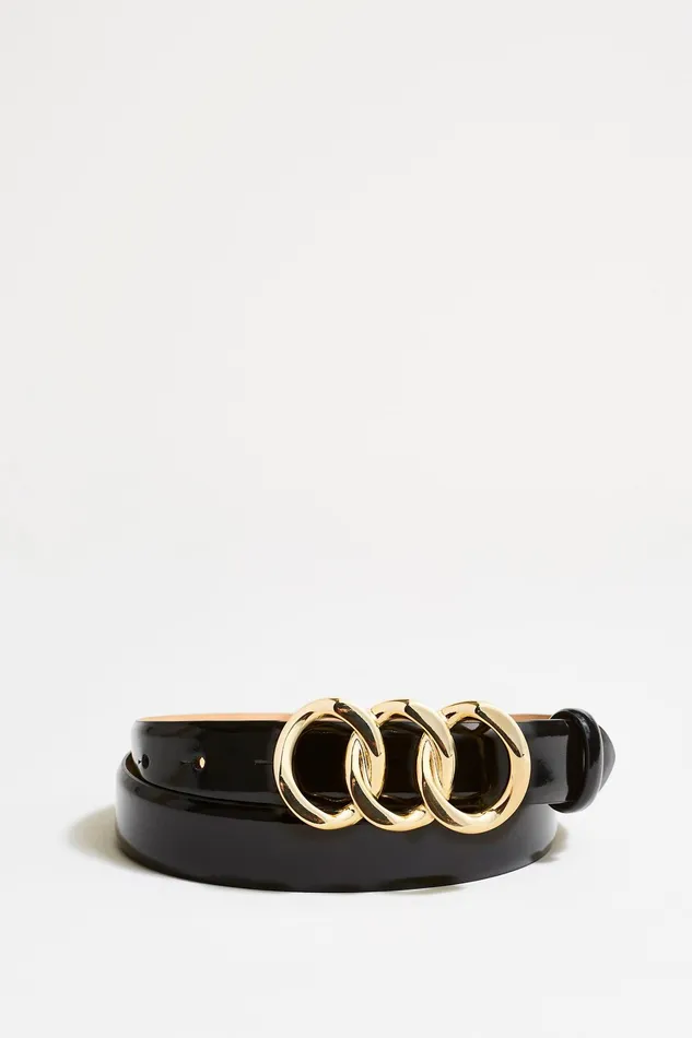 Women Suiting Elie Tahari Triple Link Belt Black
