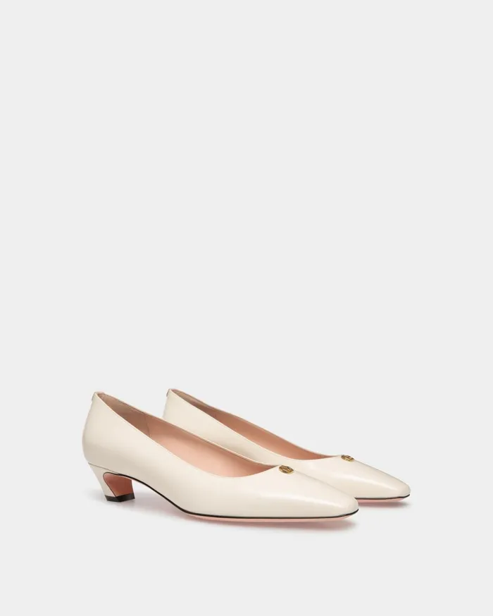 Women Sylt Pump In White Leather Bally Pumps