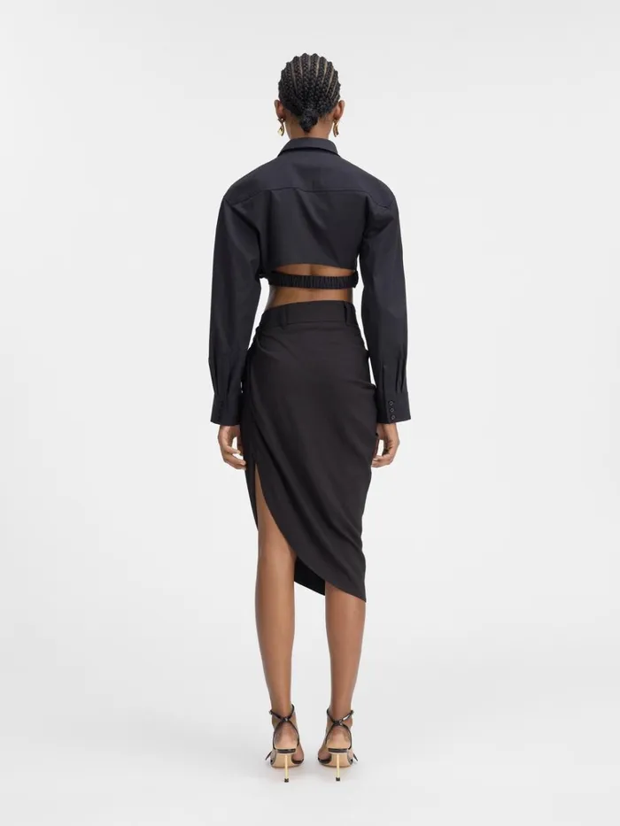 Women The Bahia Cropped Shirt Black JACQUEMUS Tops and Shirts Women The Bahia Cropped Shirt Black JACQUEMUS Tops and Shirts