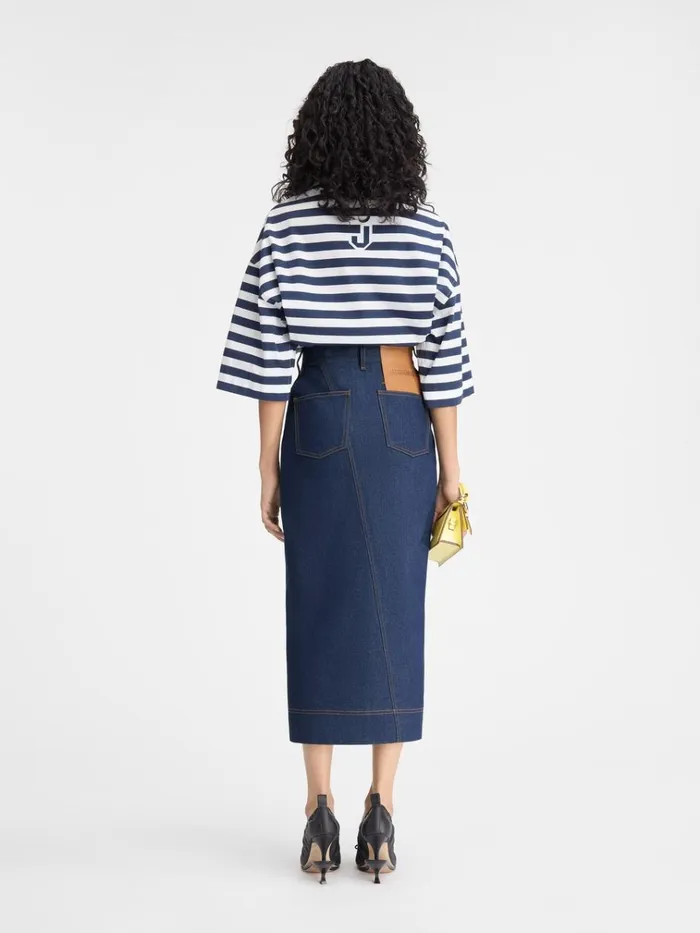 Women The DeNmes Denim Skirt Navy Tabac JACQUEMUS Dresses and Skirts Women The DeNmes Denim Skirt Navy Tabac JACQUEMUS Dresses and Skirts