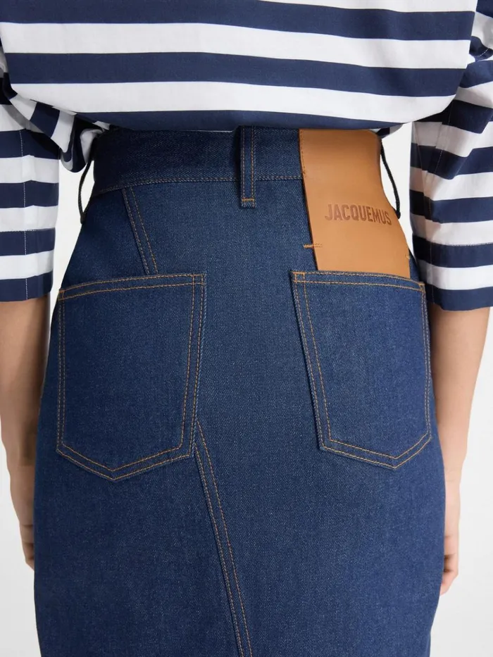 Women The DeNmes Denim Skirt Navy Tabac JACQUEMUS Dresses and Skirts Women The DeNmes Denim Skirt Navy Tabac JACQUEMUS Dresses and Skirts